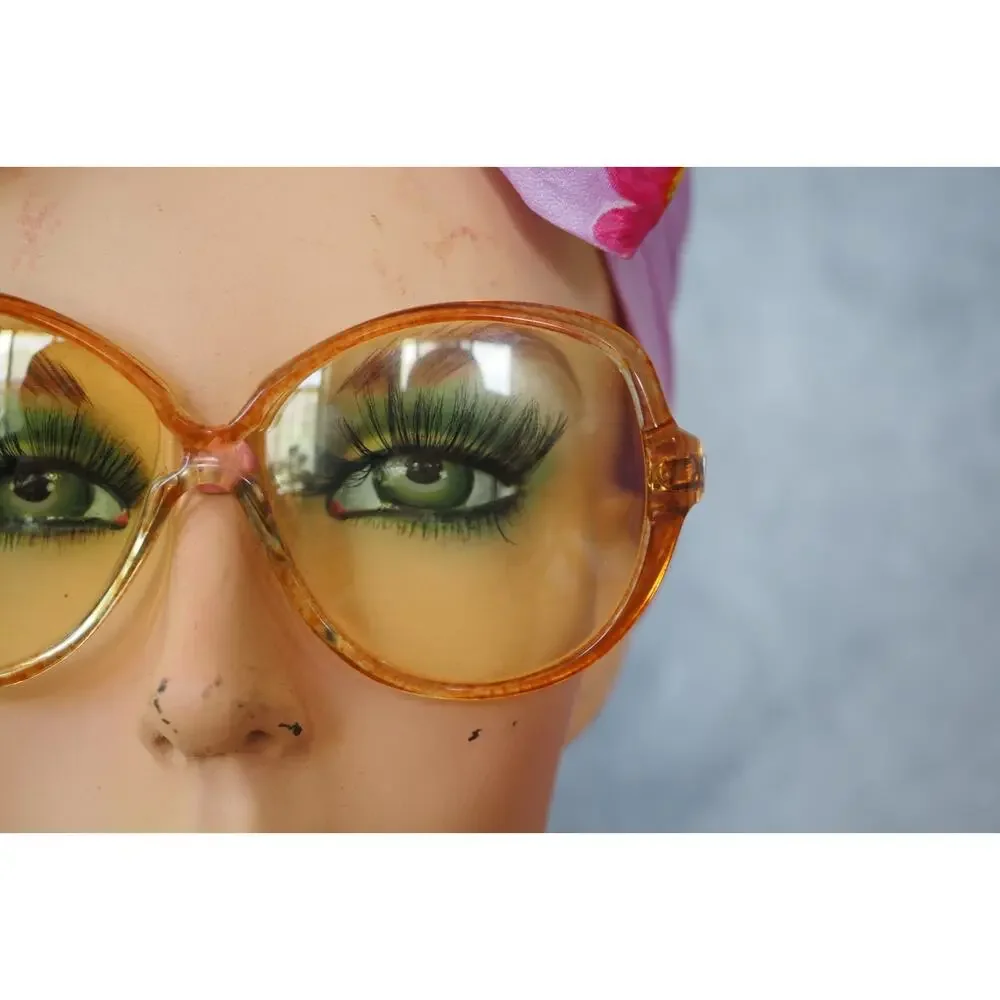 70s Sunglasses France Yellow Lens Vintage Glam retro Grandma chic Albert Capraro